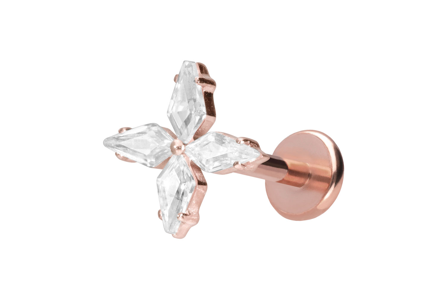 Titan Labret mit Push Fit KRISTALLSTERN